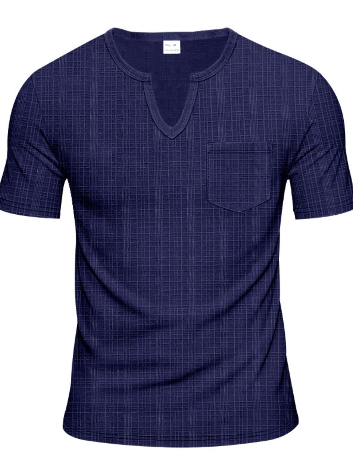 Men's Full Size Notched Short Sleeve T-Shirt Plus Size - Clothes For Her Online Store