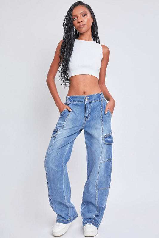 YMI Jeanswear High-Rise Straight Cargo Jeans - Clothes For Her Online Store