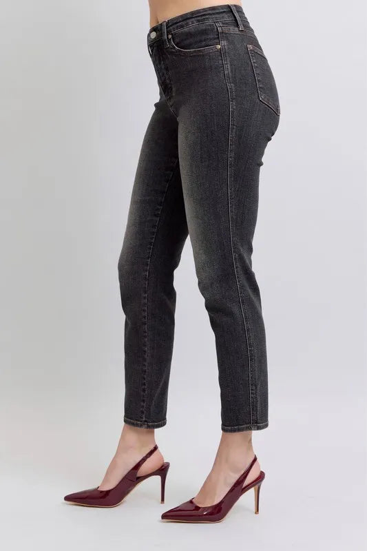Judy Blue Full Size Midi Rise Tummy Control Slim Jeans Plus Size