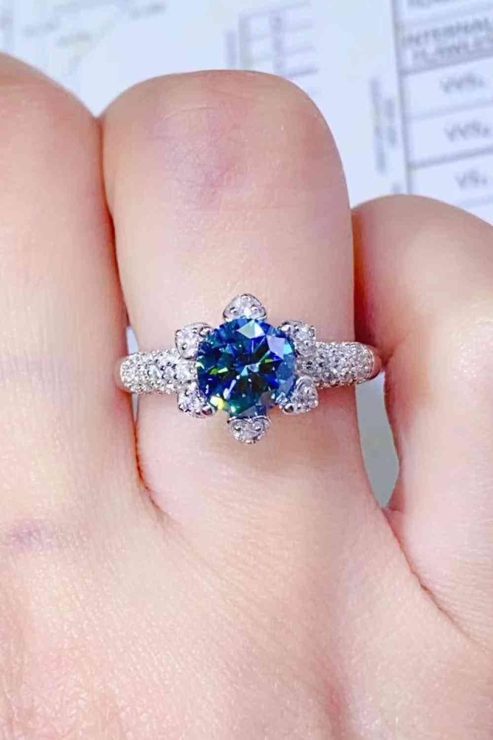 1 Carat Moissanite 925 Sterling Silver Ring - Clothes For Her Online Store