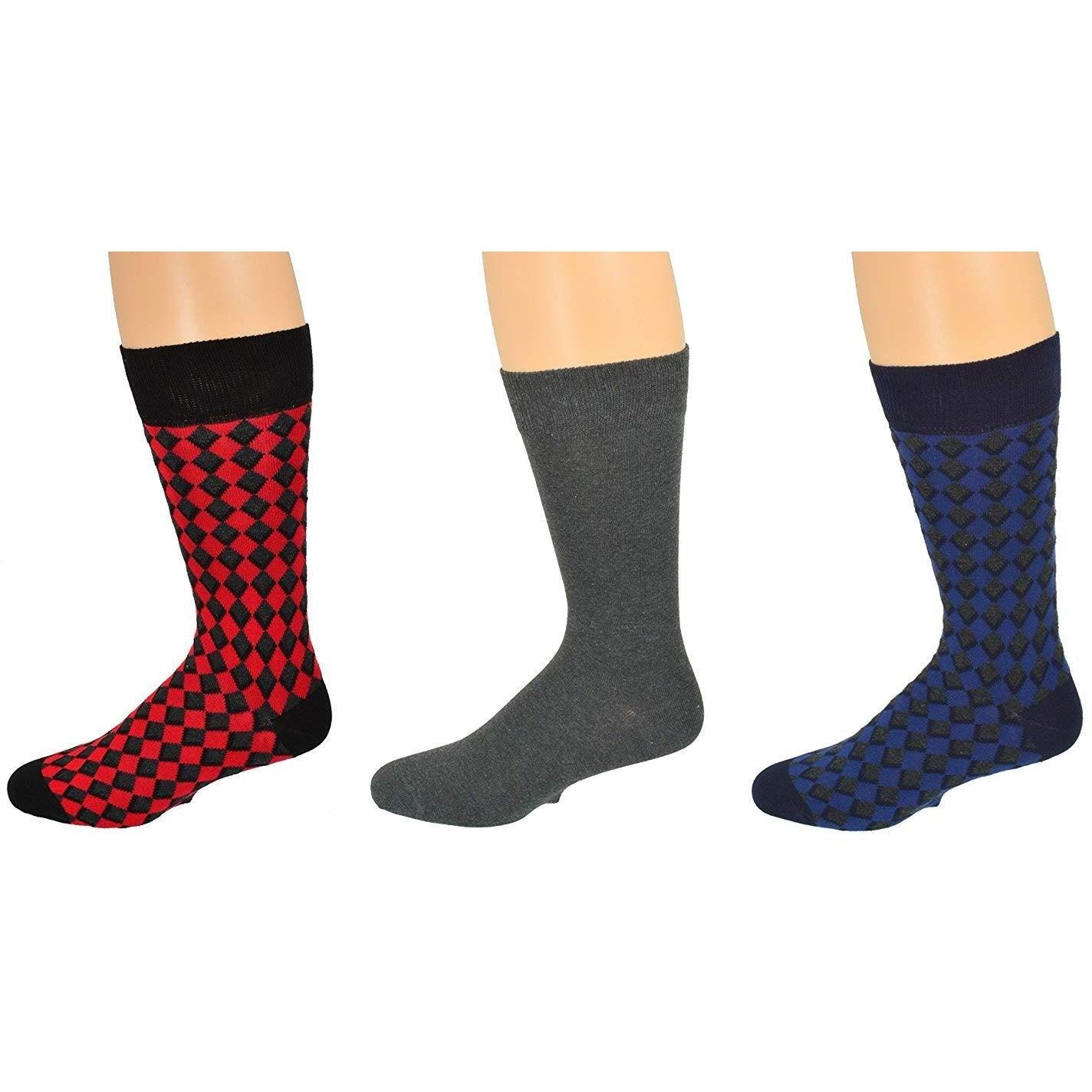 Sierra Socks Men's Casual Cotton Blend Mid Calf Dress Crew Socks