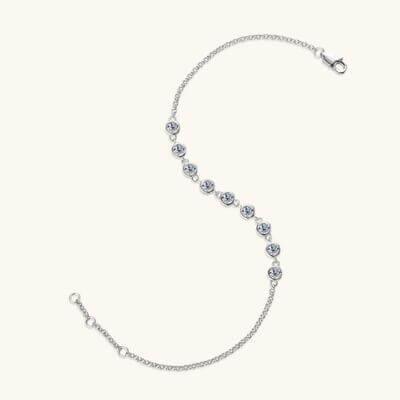 Inlaid Moissanite 925 Sterling Silver Bracelet - Clothes For Her Online Store