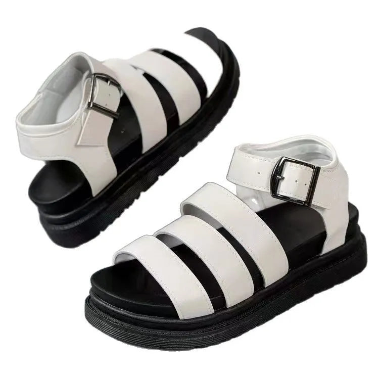 Open Toe Platform Buckle Sandals