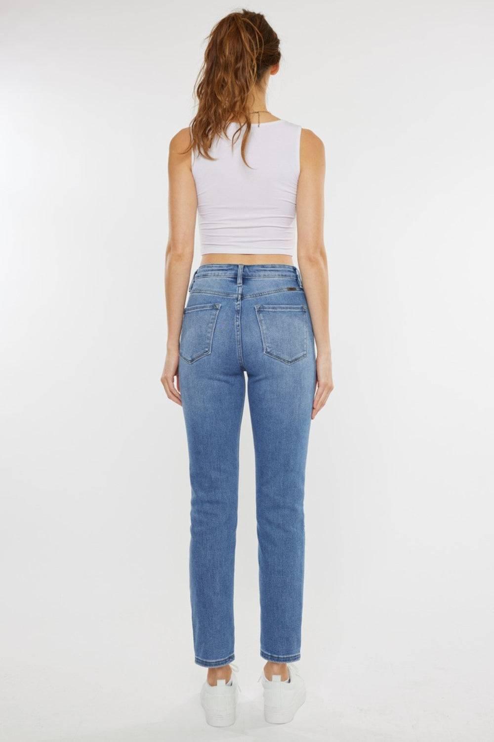 Kancan Full Size Cat's Whiskers High Waist Jeans - Clothes For Her Online Store