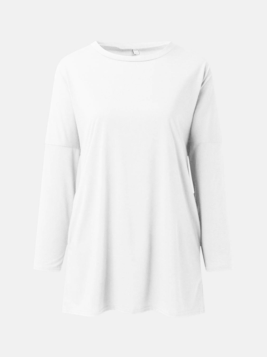 Full Size Round Neck Long Sleeve T-Shirt - Clothes For Her Online Store