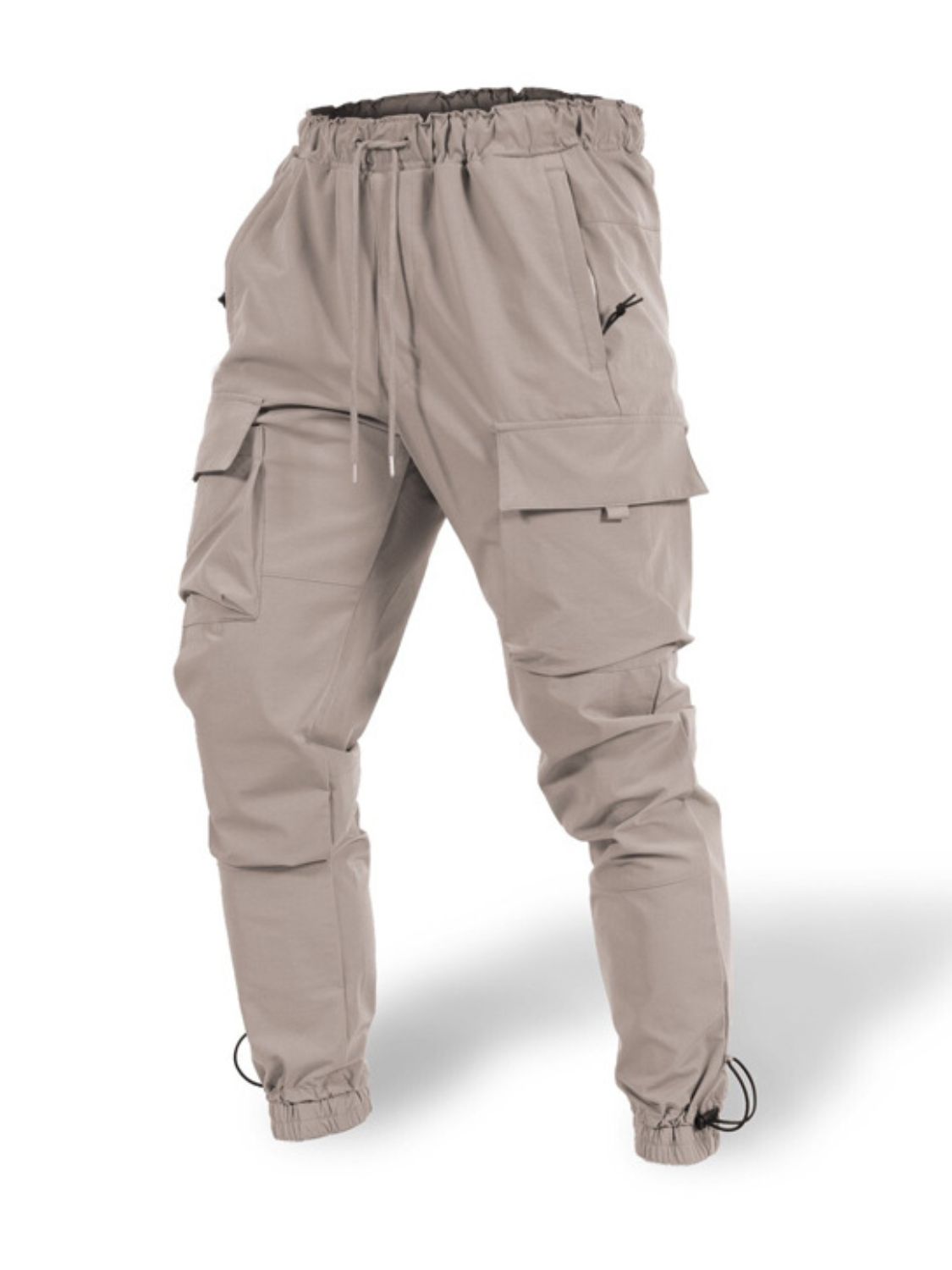 Men's Plus Size Drawstring Pants with Cargo Pockets