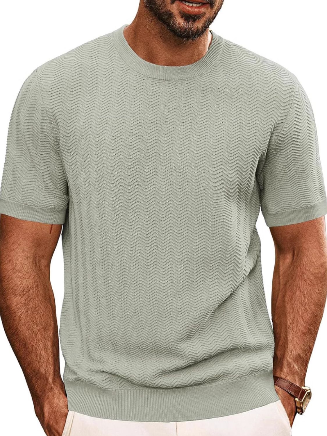 Men's Full Size Round Neck Short Sleeve T-Shirt Plus Size - Clothes For Her Online Store