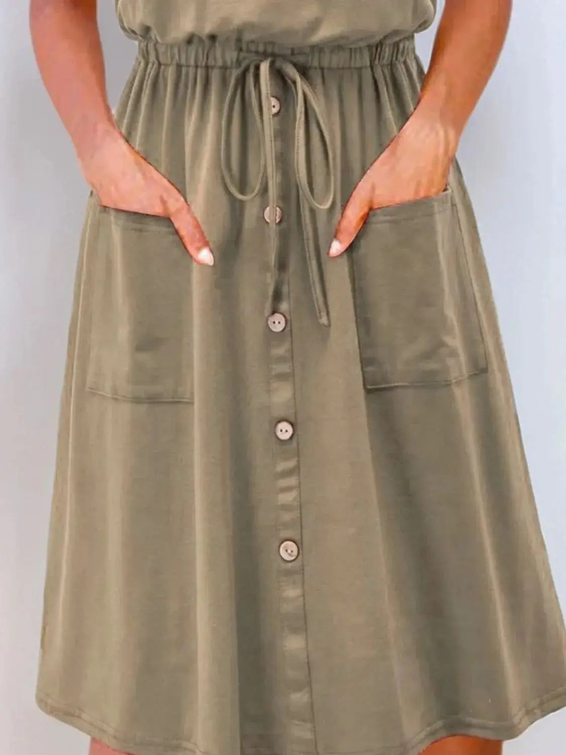 Full Size Round Neck Sleeveless Tank Dress Plus Size - Clothes For Her Online Store
