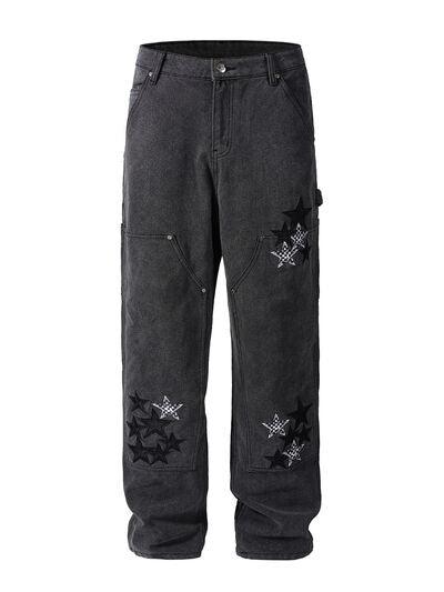 Men's Pocketed Star Jeans - Clothes For Her Online Store
