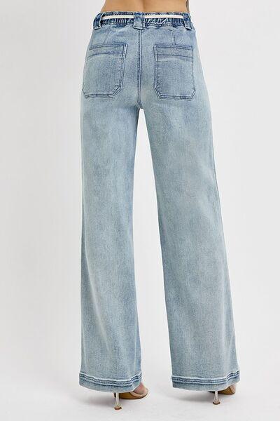 RISEN Full Size Straight Leg Jeans with Pockets Plus Size - Clothes For Her Online Store