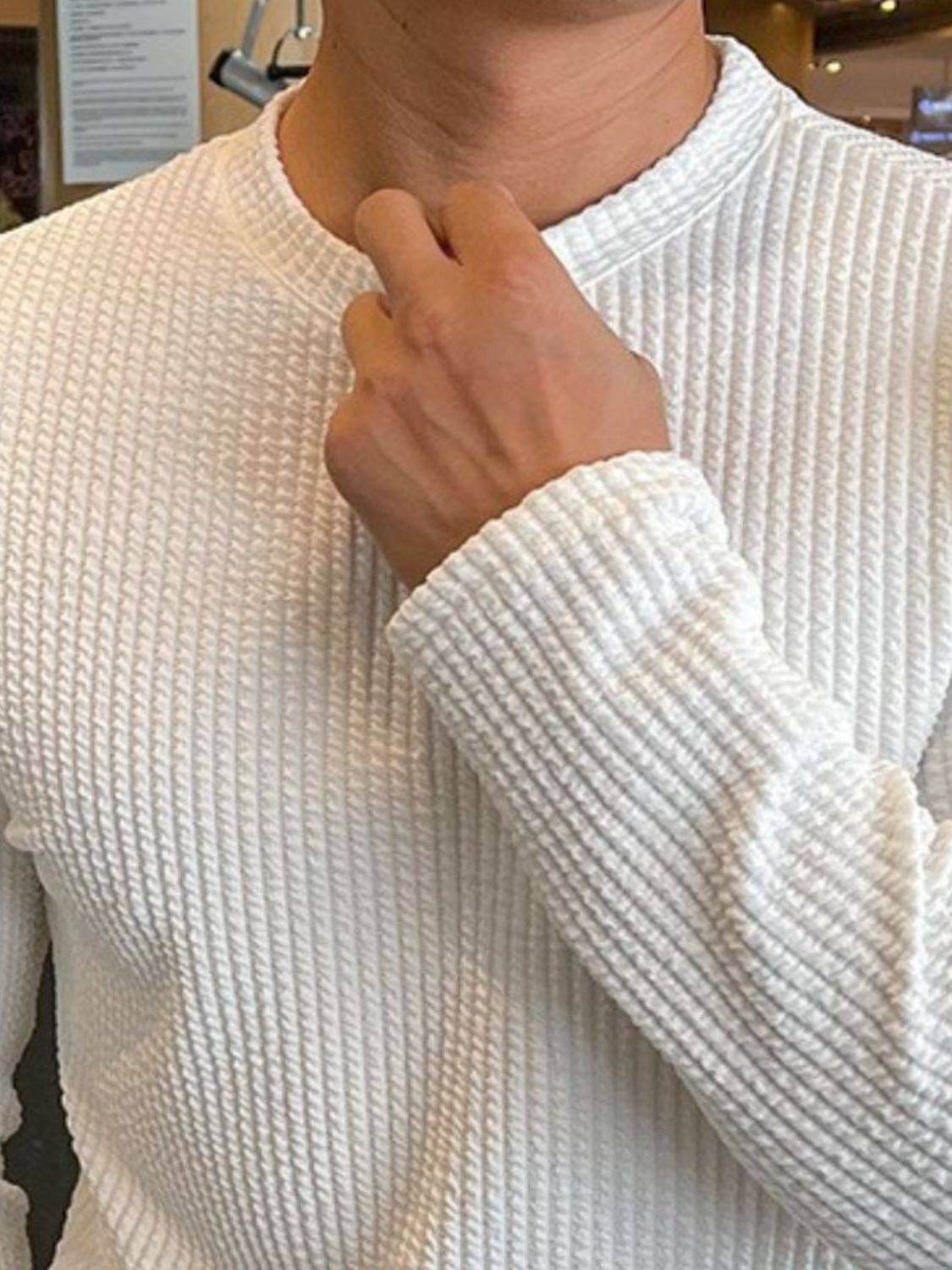 Men's Plus Size Round Neck Long Sleeve T-Shirt