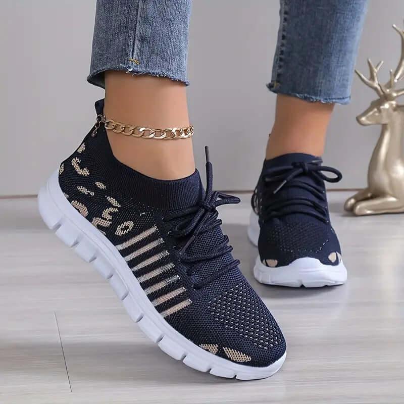 Leopard Round Toe Lace Up Athletic