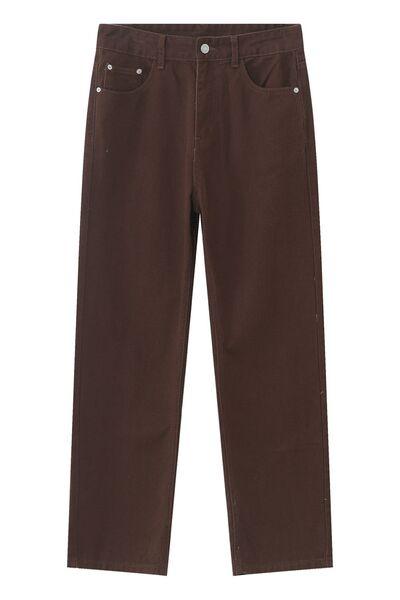 Straight Leg Jeans with Pockets - Clothes For Her Online Store