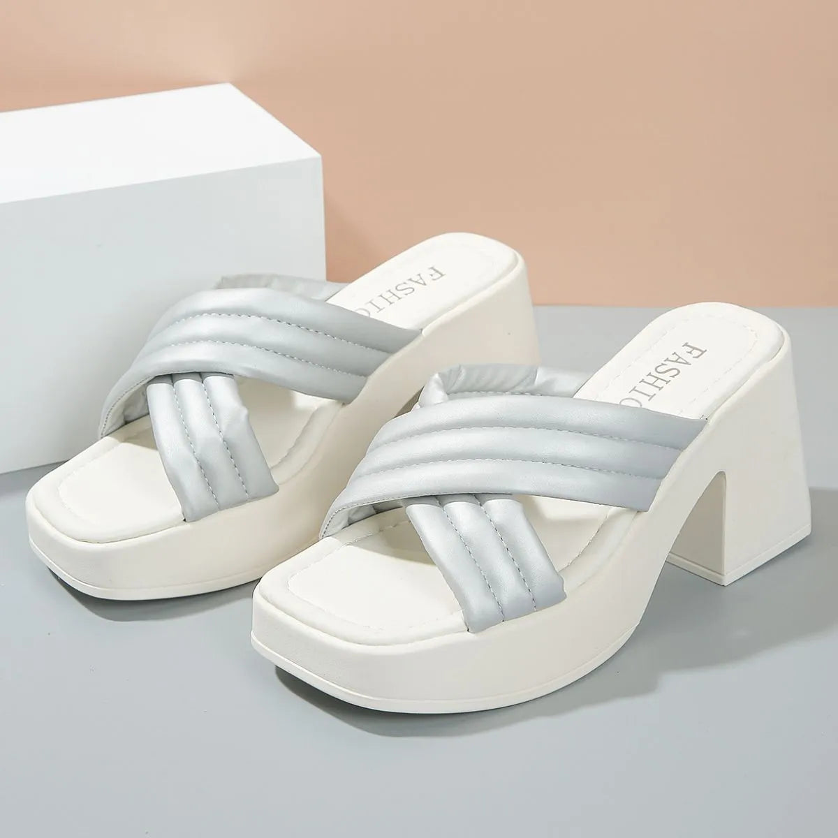 Open Toe Block Heels Sandals