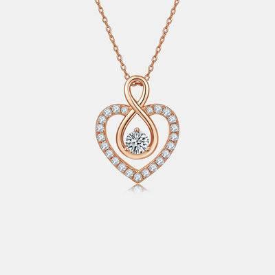 1 Carat Moissanite 925 Sterling Silver Heart Shape Necklace - Clothes For Her Online Store