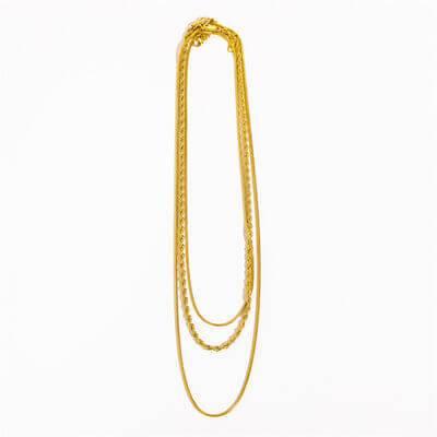 18K Gold-Plated Titanium Steel Three-Layered Necklace