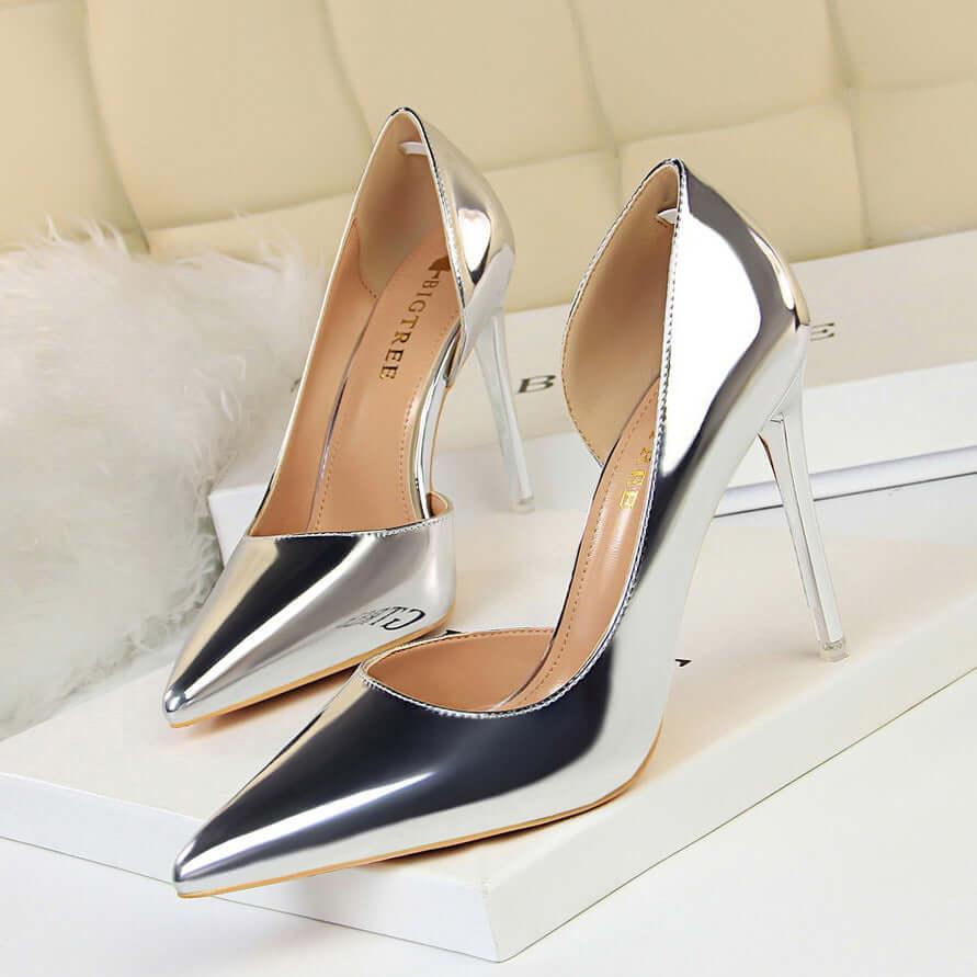 PU Leather Point Toe Stiletto Pumps