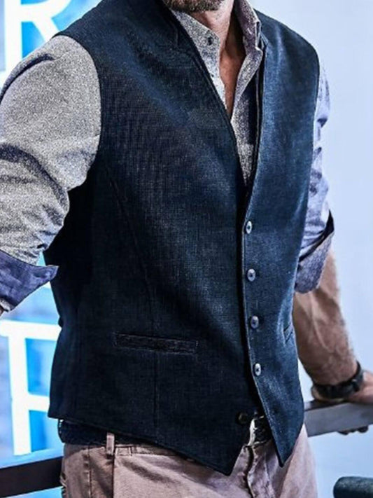 Men's Full Size Button Down Vest Plus Size - Clothes For Her Online Store