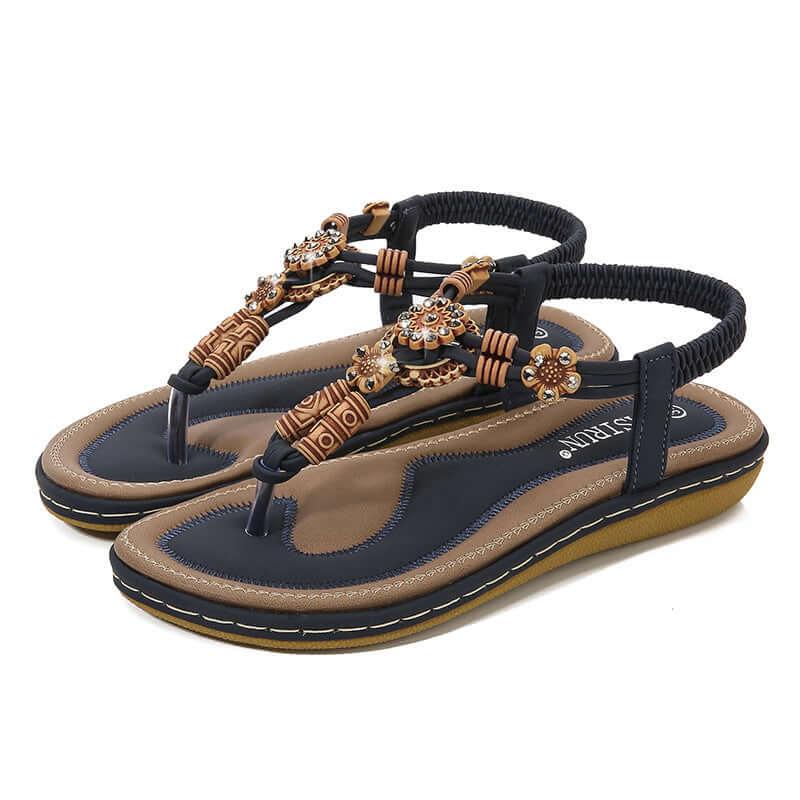 PU Leather Toe Post Flats Sandals