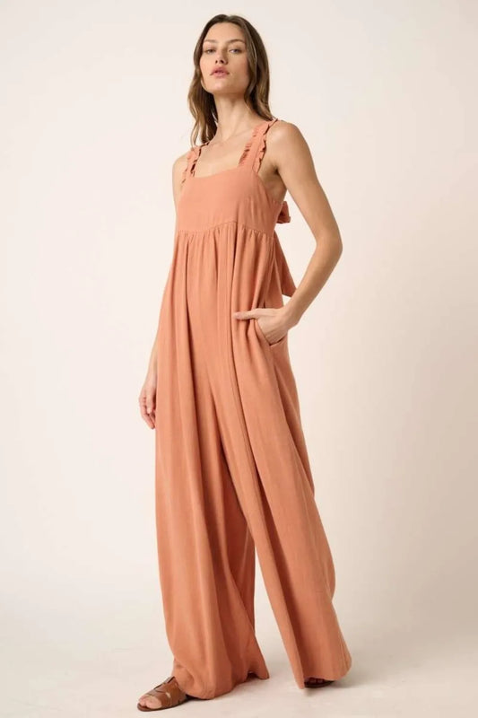 Mittoshop Sleeveless Wide Leg Jumpsuit - Clothes For Her Online Store