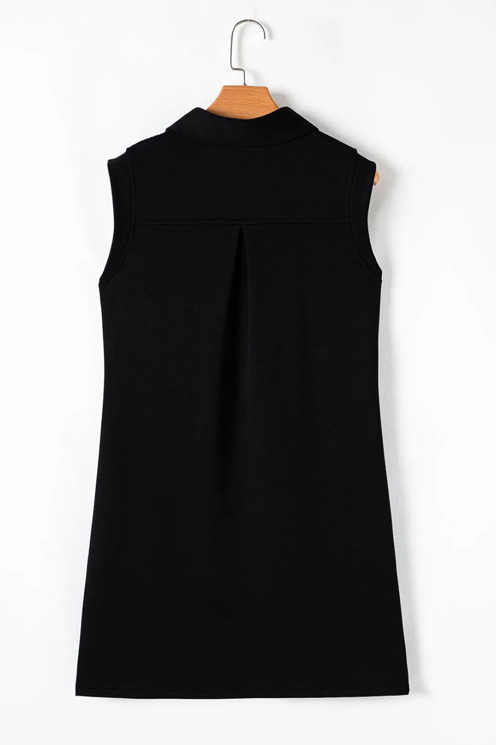 Notched Sleeveless Mini Dress