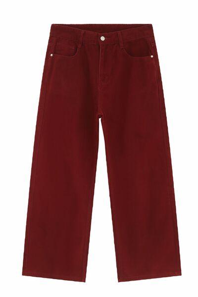 Pocketed Wide Leg Men's Jeans - Clothes For Her Online Store