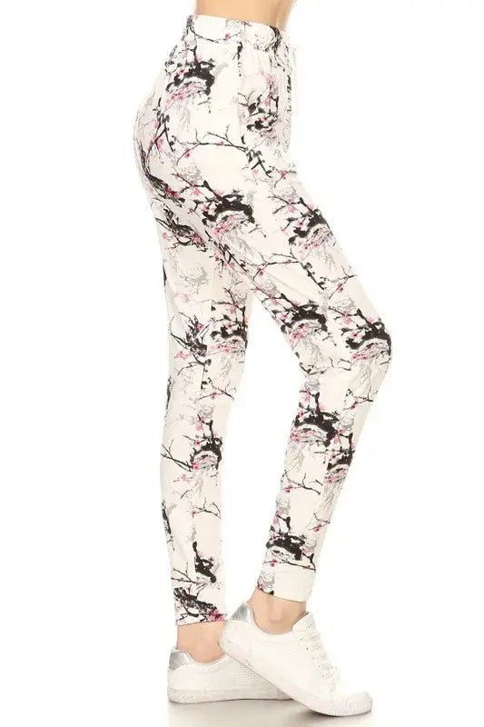 Leggings Depot Full Size Buttery Soft Printed Joggers with Drawstring Plus Size - Clothes For Her Online Store