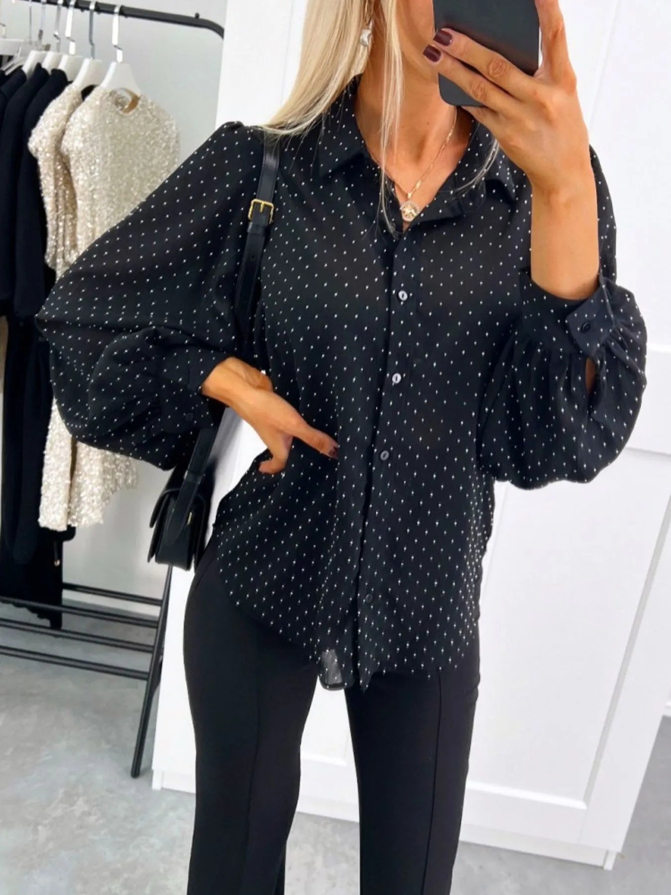 Polka Dot Button Down Shirt