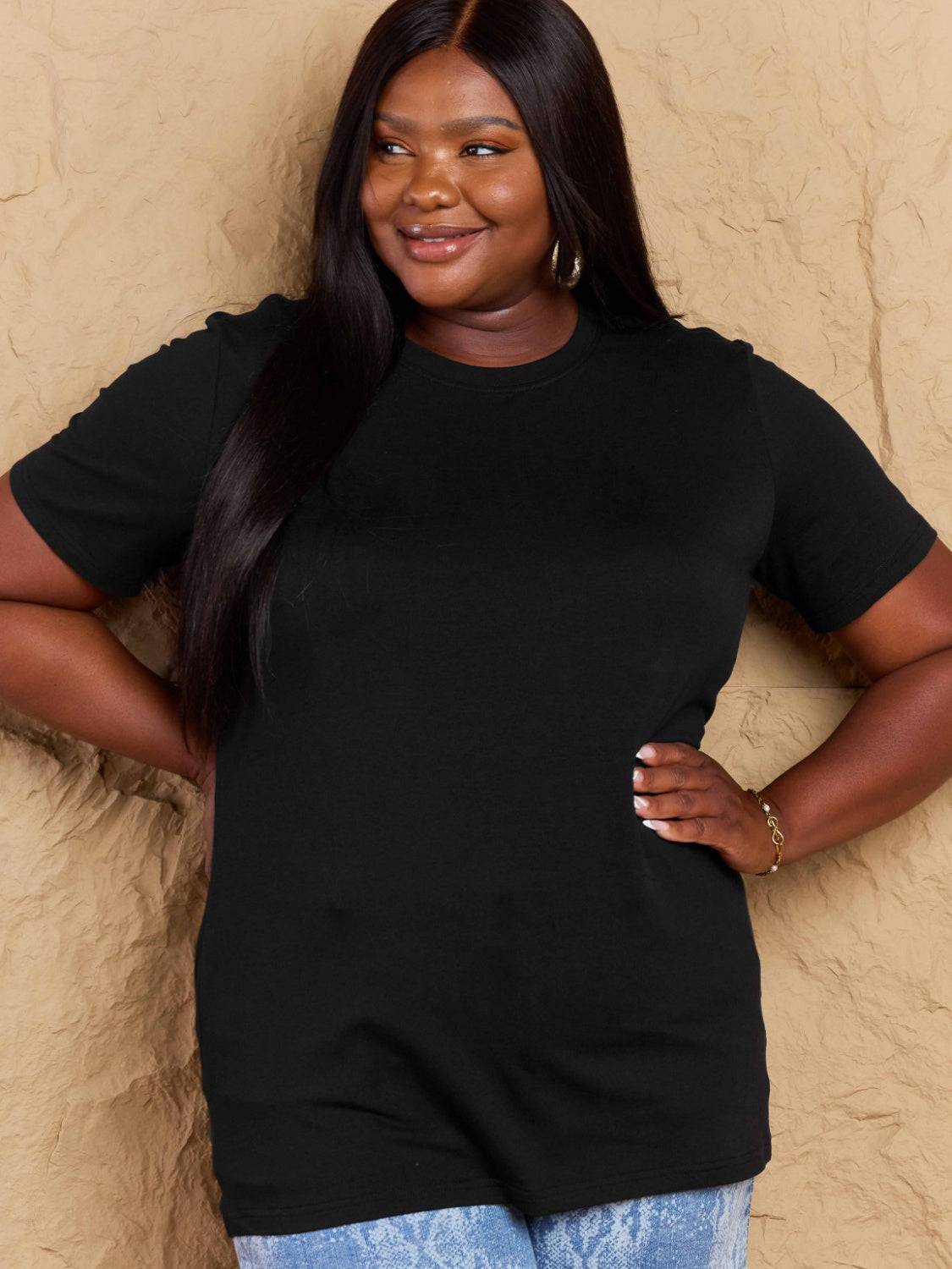 Full Size Round Neck Short Sleeve T-Shirt - Clothes For Her Online Store