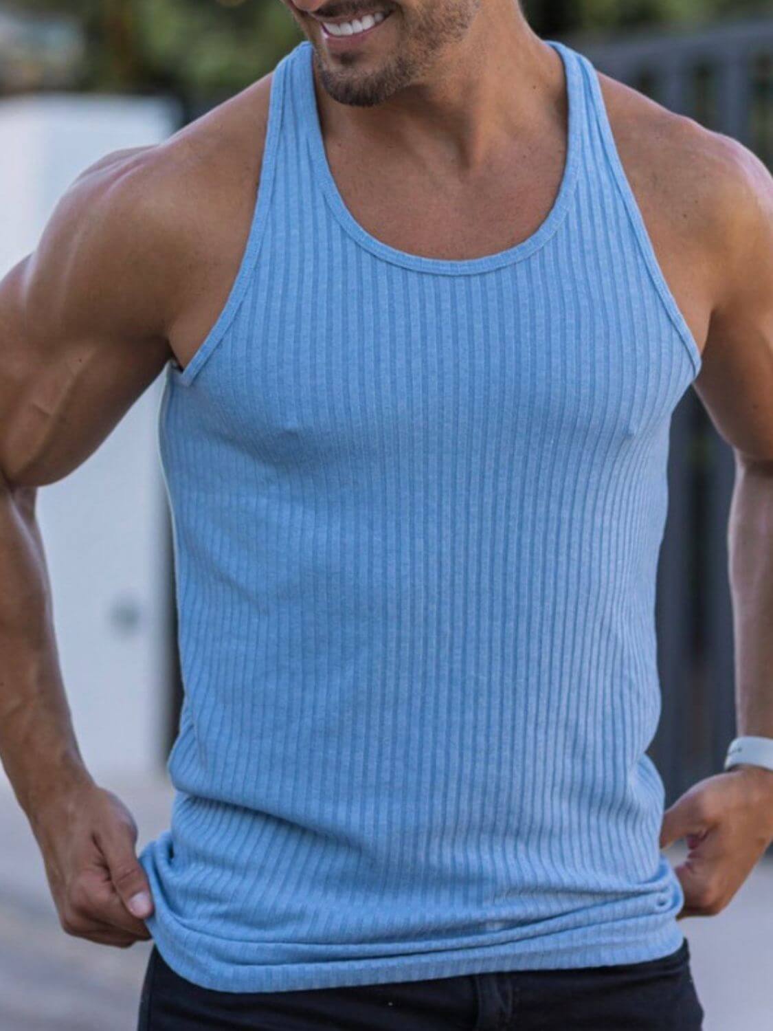 Men's Plus Size Round Neck Tank