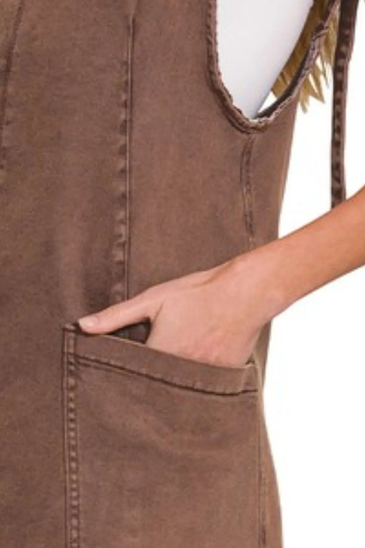 Zenana Washed Adjustable Strap Denim Overall Dress
