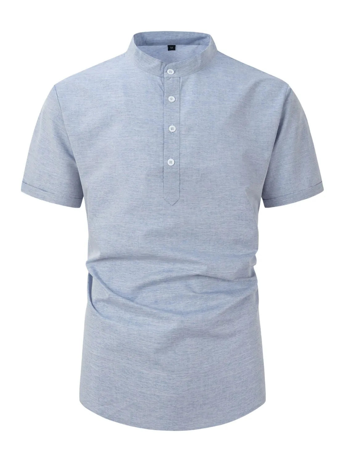 Men's Full Size Button Detail Short Sleeve Polo Plus Size