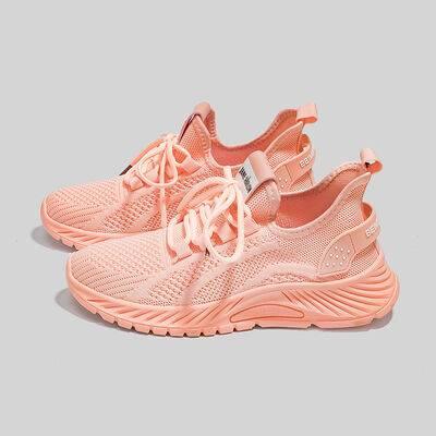 Mesh Lace-Up Platform Athletic Shoes - Clothes For Her Online Store