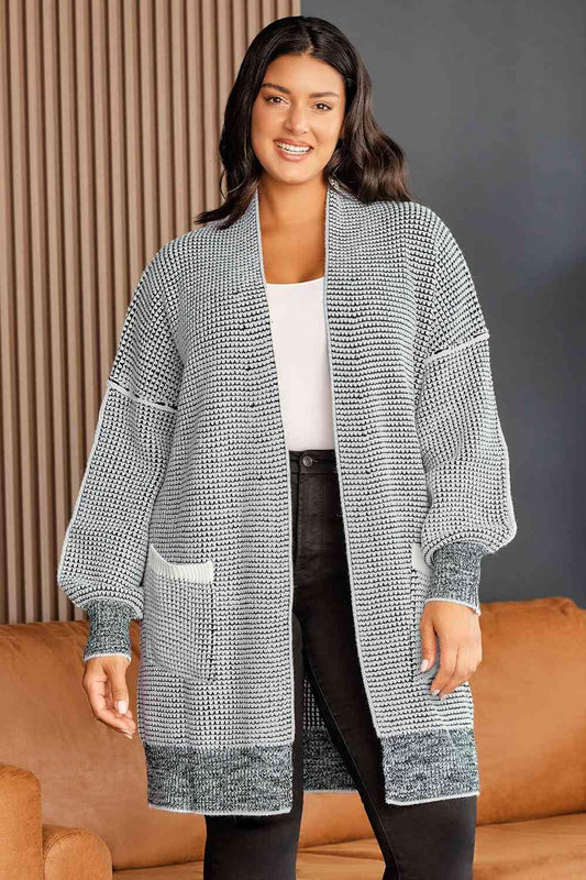Plus Size Open Front Longline Cardigan - Clothes For Her Online Store