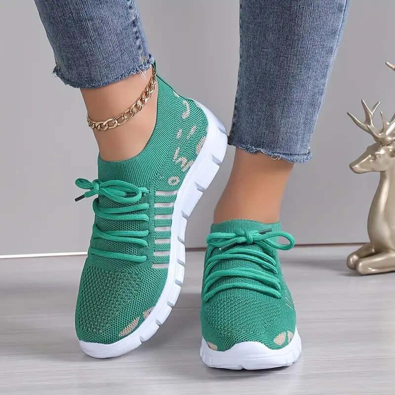 Leopard Round Toe Lace Up Athletic