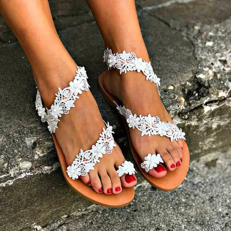 Toe Loop Flats Sandals
