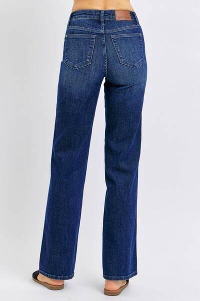 Judy Blue Full Size Tummy Control Straight Jeans Plus Size - Clothes For Her Online Store