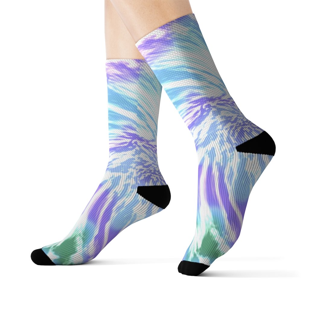 Purple Tie Dye Novelty Socks