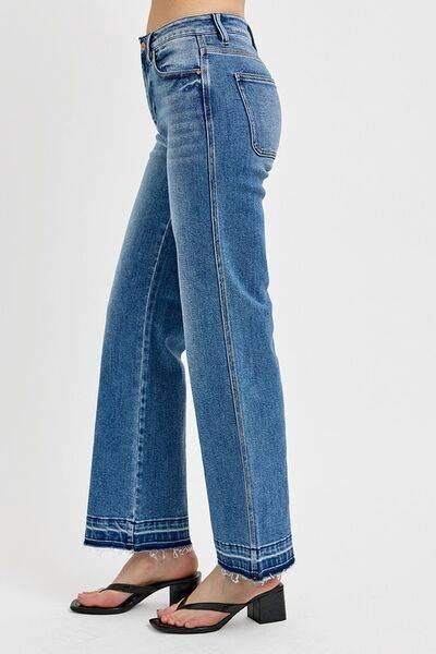 RISEN Full Size Raw Hem Ankle Bootcut Jeans Plus Size - Clothes For Her Online Store