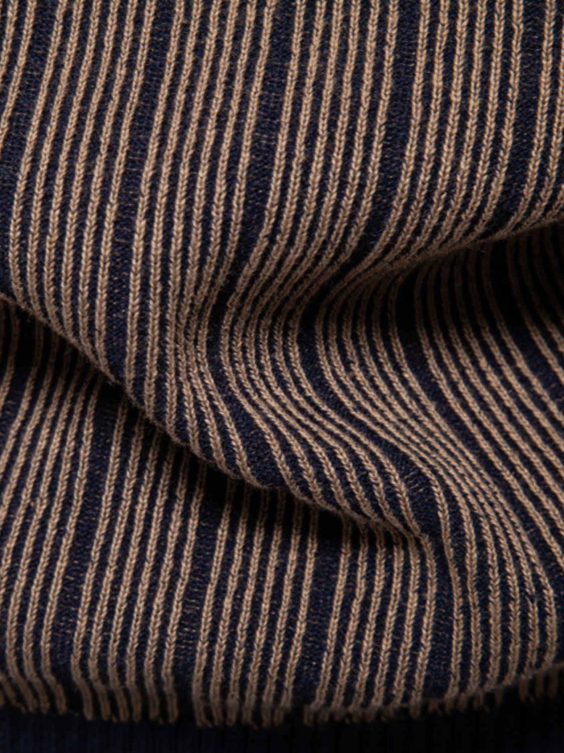Men's Mock Neck Contrast Striped Sweater - Clothes For Her Online Store