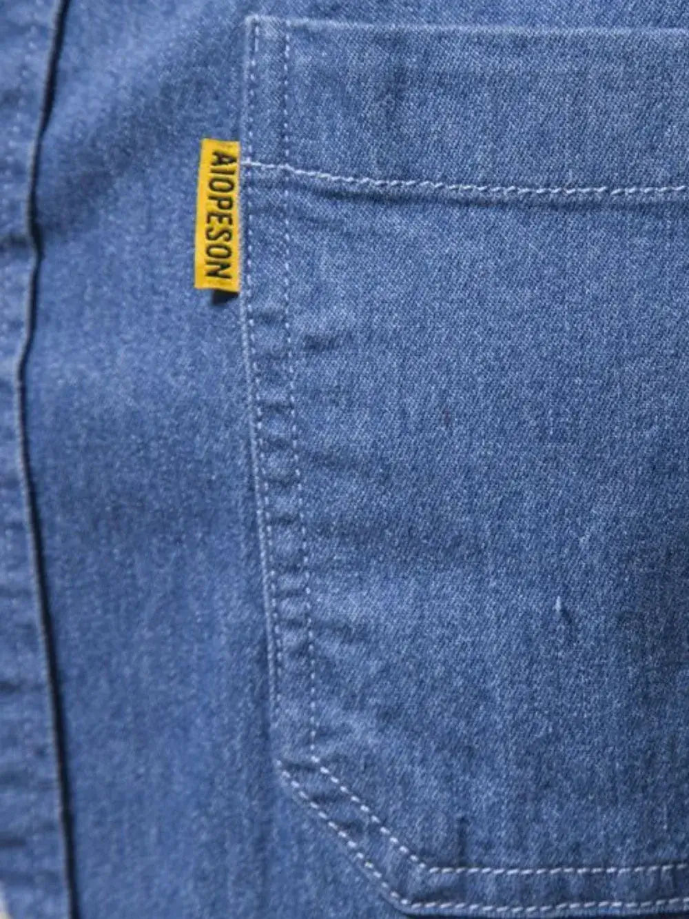 Men's Button-Down Denim Shirt with Chest Pocket