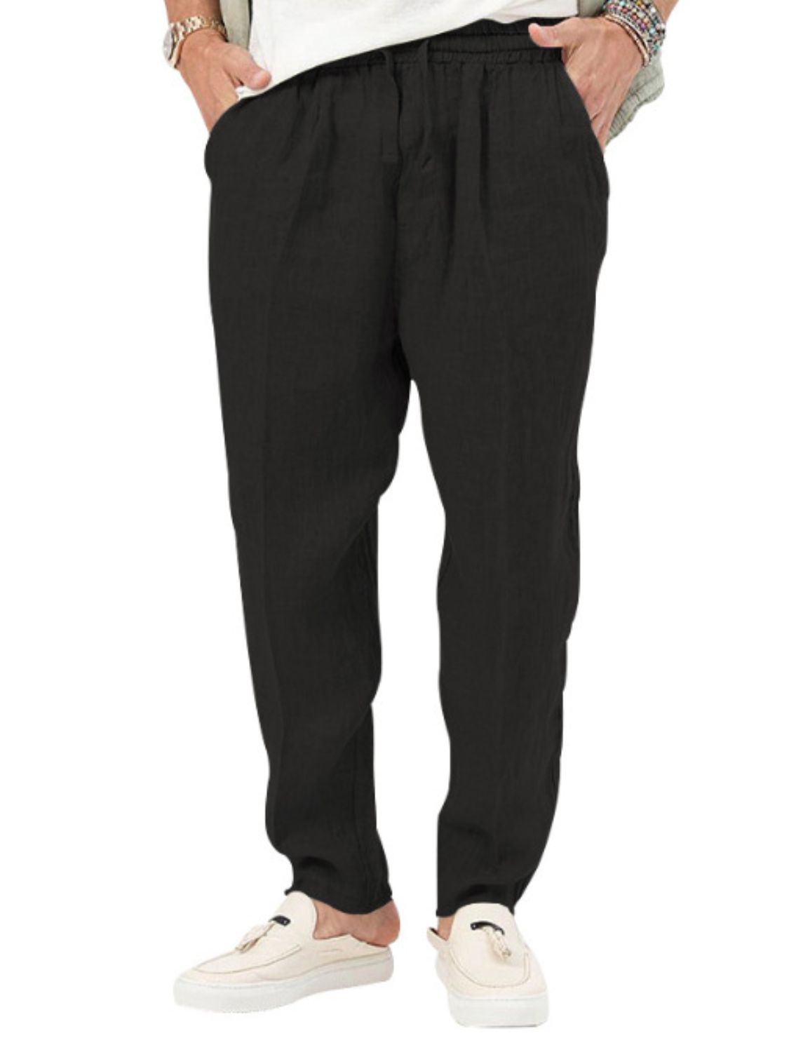 Men's Plus Size Drawstring Pants with Pockets