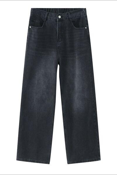 Wide Leg Jeans with Pockets - Clothes For Her Online Store