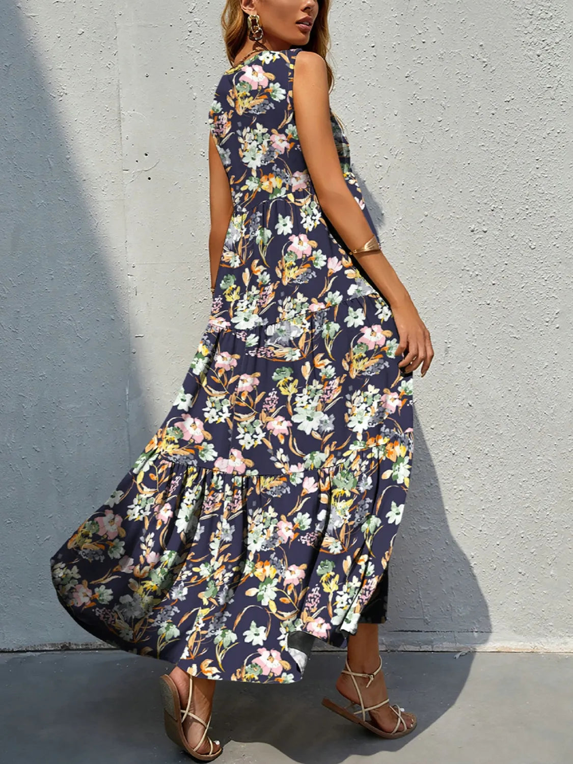 Floral Tiered Maxi Tank Dress