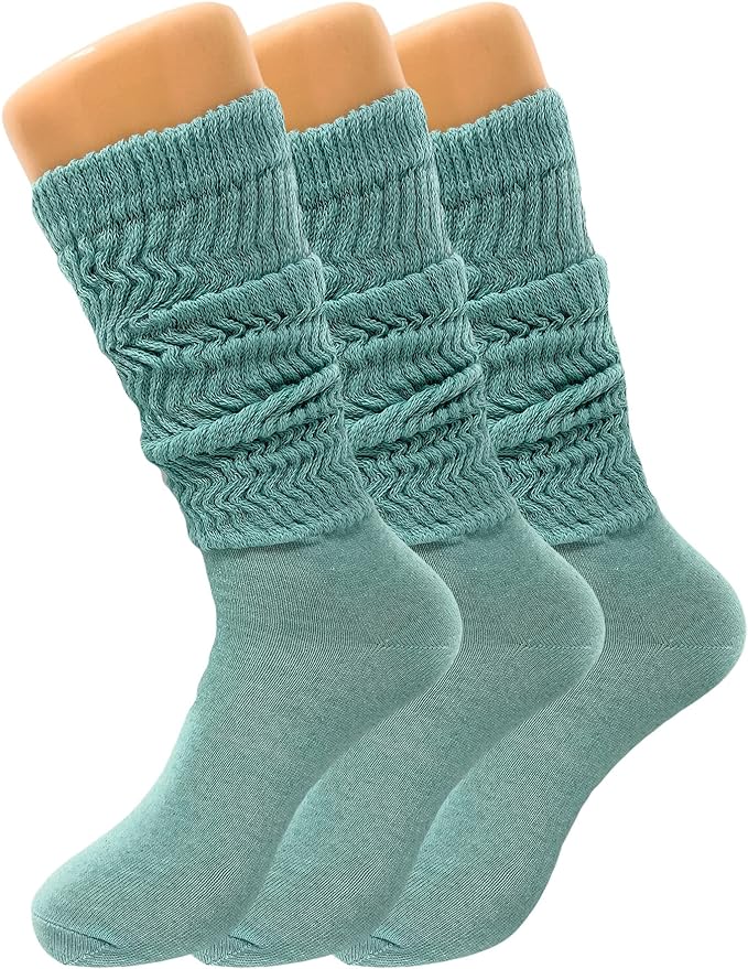 Women's Slouch Knee High Socks, 3 Pairs, Size 9-11, Soft and