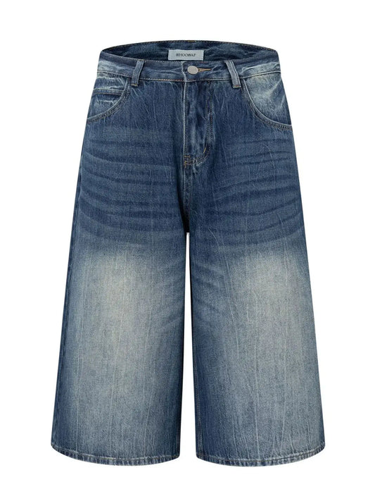 Men's Washed Denim Bermuda Shorts
