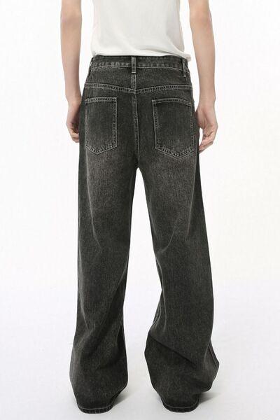 Wide Leg Men's Jeans with Pockets