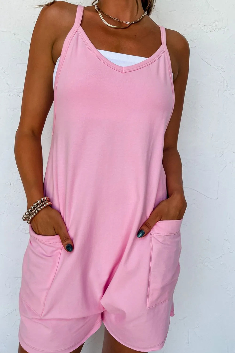 Sleeveless Romper with Pockets