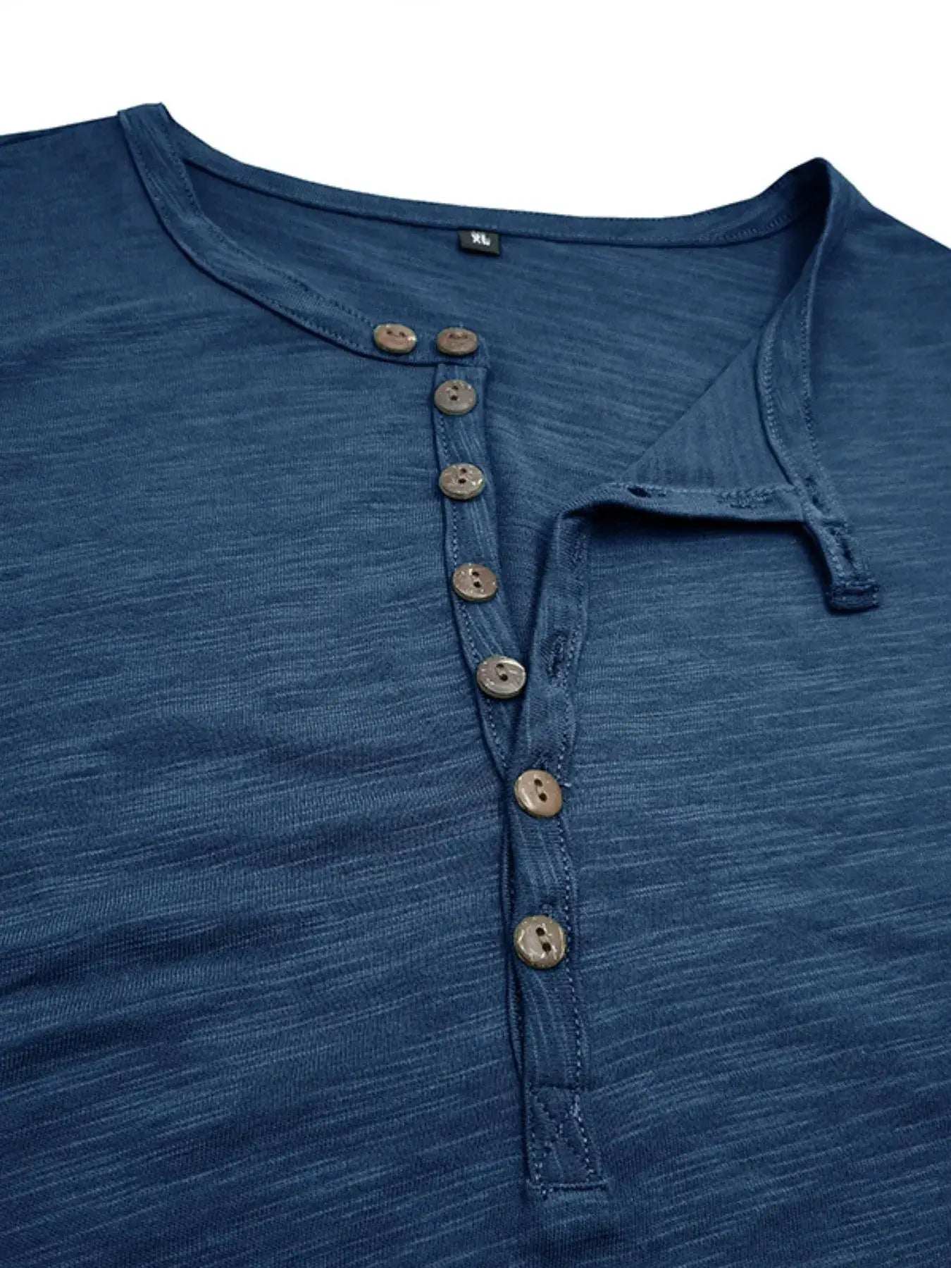 Men's Casual Henley Short Sleeve Button Top