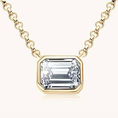1 Carat Moissanite 925 Sterling Silver Pendant Necklace - Clothes For Her Online Store